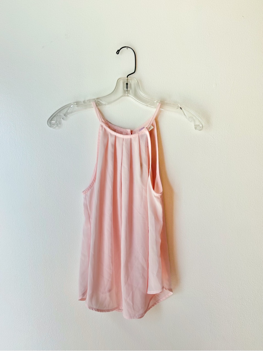 Francesca's Alya Pink Blush High Neck Keyhole Halter Tank Top Blouse - XS